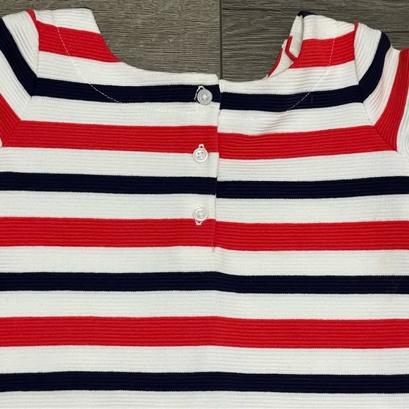 Janie and Jack Girls' Nautical Striped Patch Pocket Dress Red White Blue Sz 2T - Picture 6 of 7